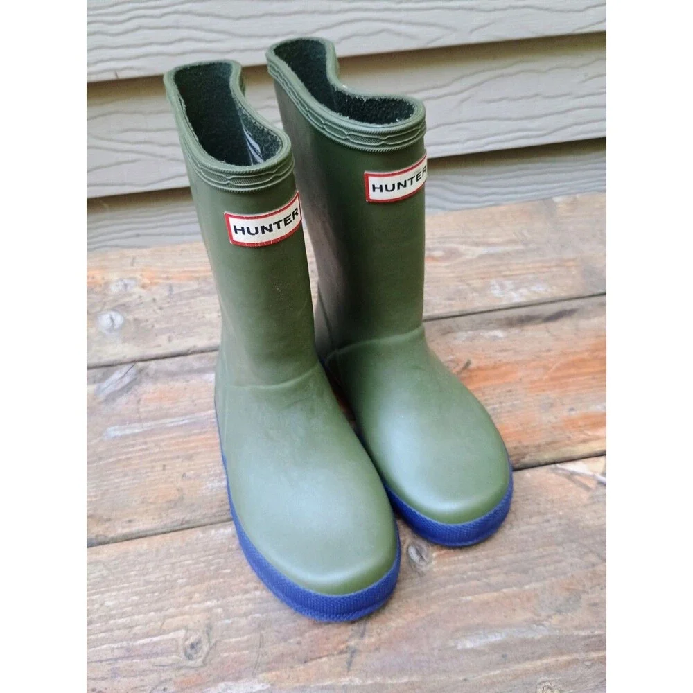 Hunter Kids Olive Green Rain Boots Child Sz US 11